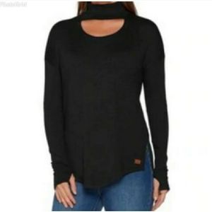 Peace Love World Sweater Green keyhole med. NWT